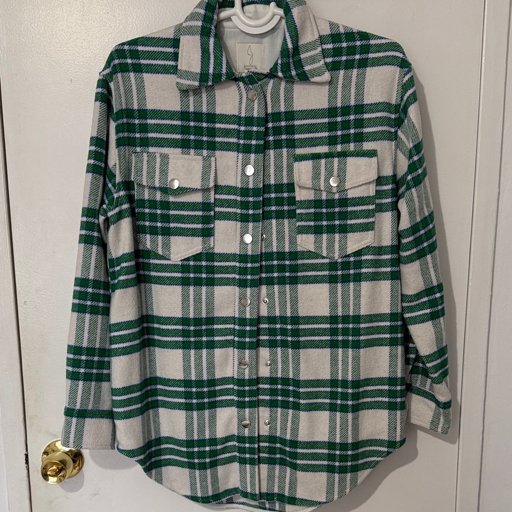 Joie Green and Cream Checkered Shirt